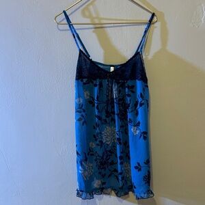 George Navy and Blue Floral Chemise